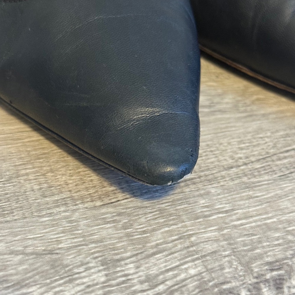 Jimmy Choo Black Leather Pointed Toe Stiletto Pumps Heels IT 38 US 8 - Picture 3 of 16